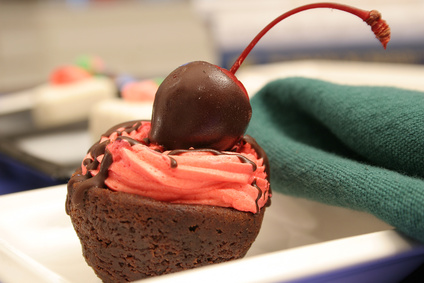chocolate cherry brownie dessert upclose